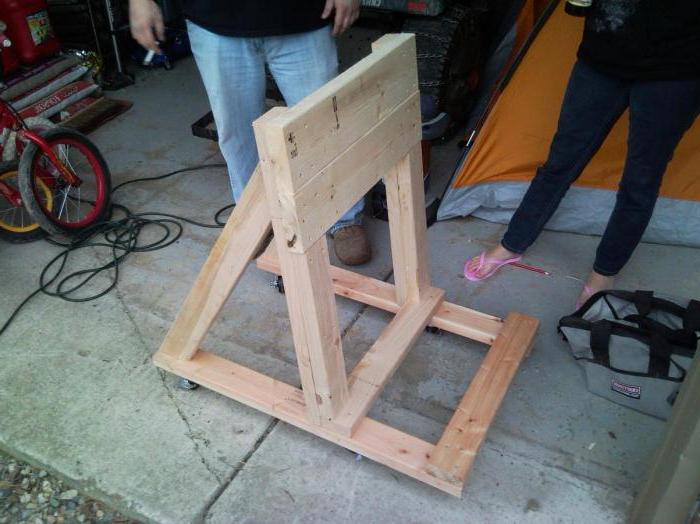 Stand para o motor do barco com sua própria foto de mãos