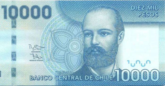 A moeda é o Chile. O curso do peso chileno. Aparência de notas de banco