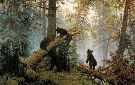 Sobre os grandes artistas russos: a pintura de Shishkin "Morning in the Pine Forest"