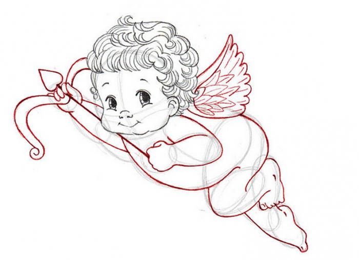 Cupido desenhado a lápis 