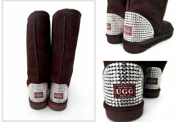 Uggs com strass - sapatos modernos e confortáveis ​​para todos os dias