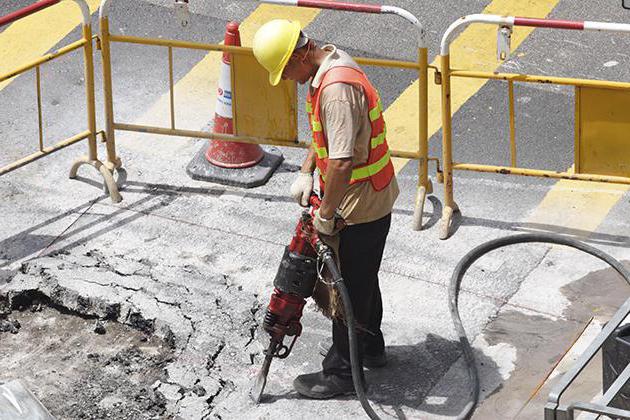 trabalho de reparação de sinal de estrada 