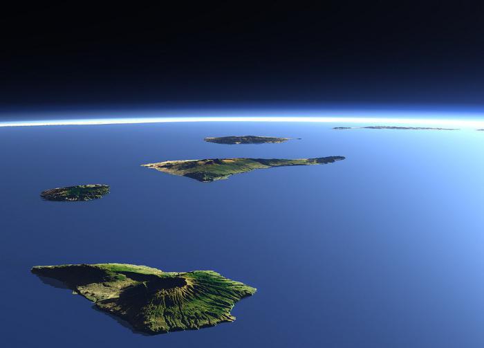 Pequenas e grandes ilhas do Oceano Atlântico. Sua descrição e características
