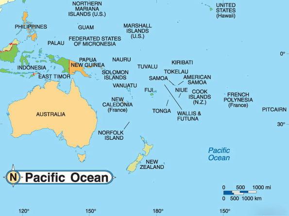 Oceanos e continentes, seus nomes, localização no mapa