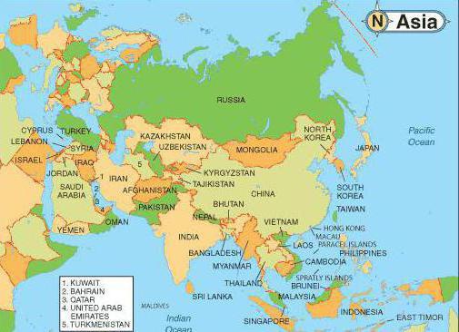 Os países da Ásia e suas capitais, conhecidos em todo o mundo
