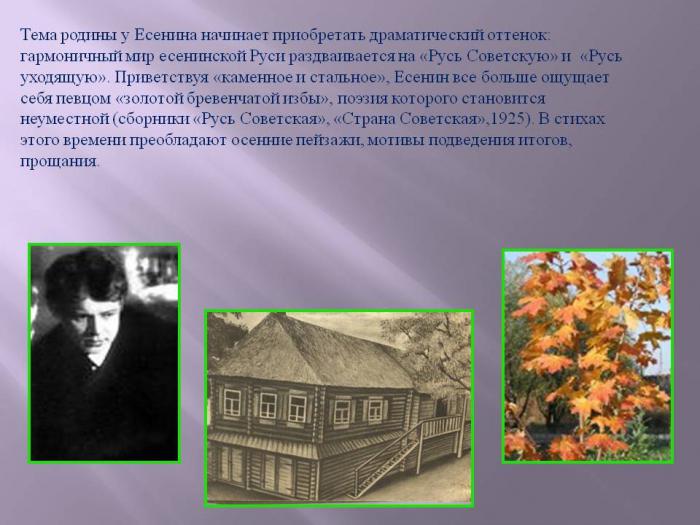O poema de Esenin "Rússia Soviética"